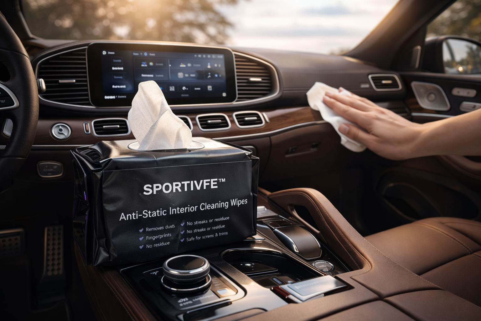 SPORTIVFE™ Anti-Static Interior Cleaning Wipes