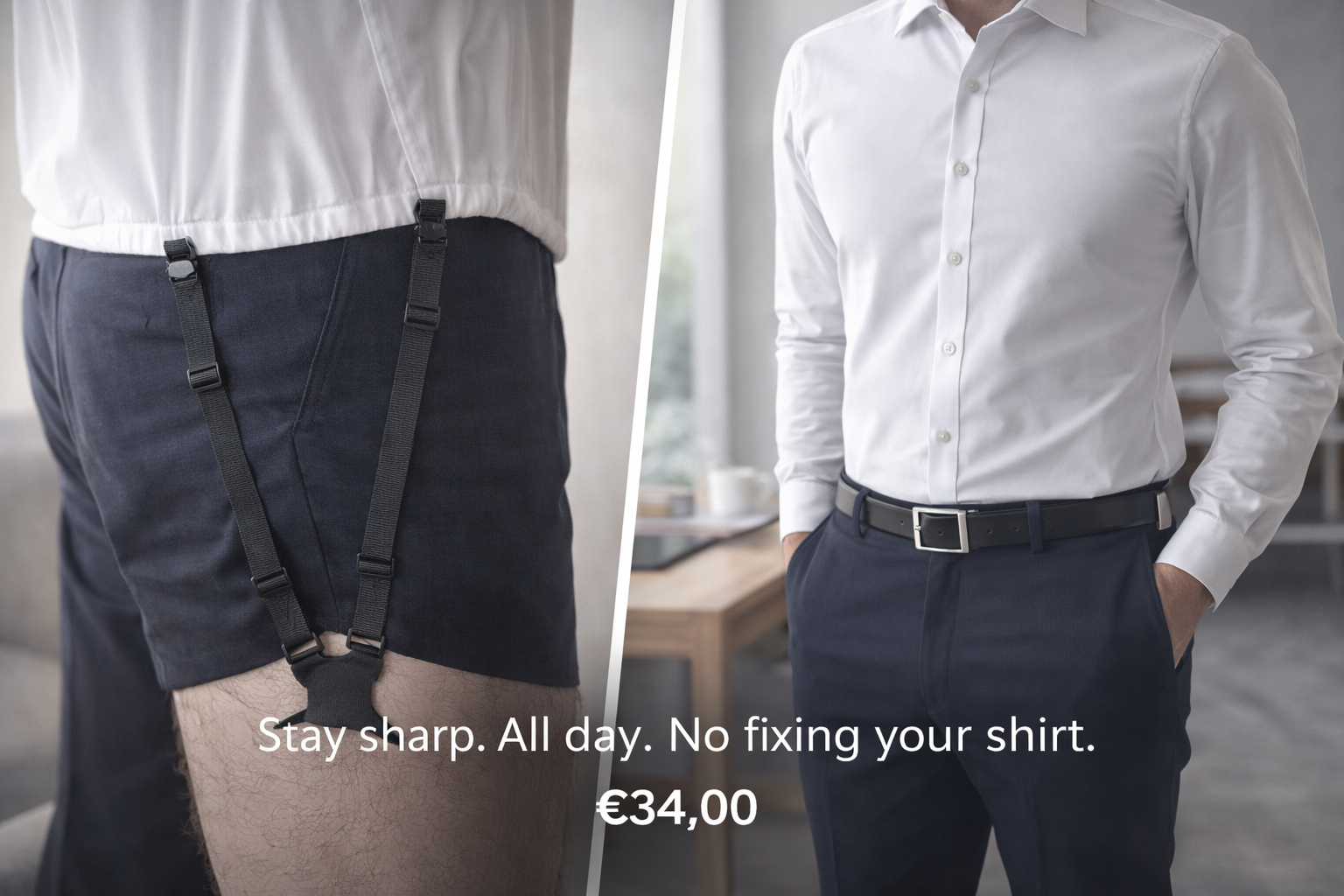 Invisible Shirt Stay Straps (All-Day Tuck)