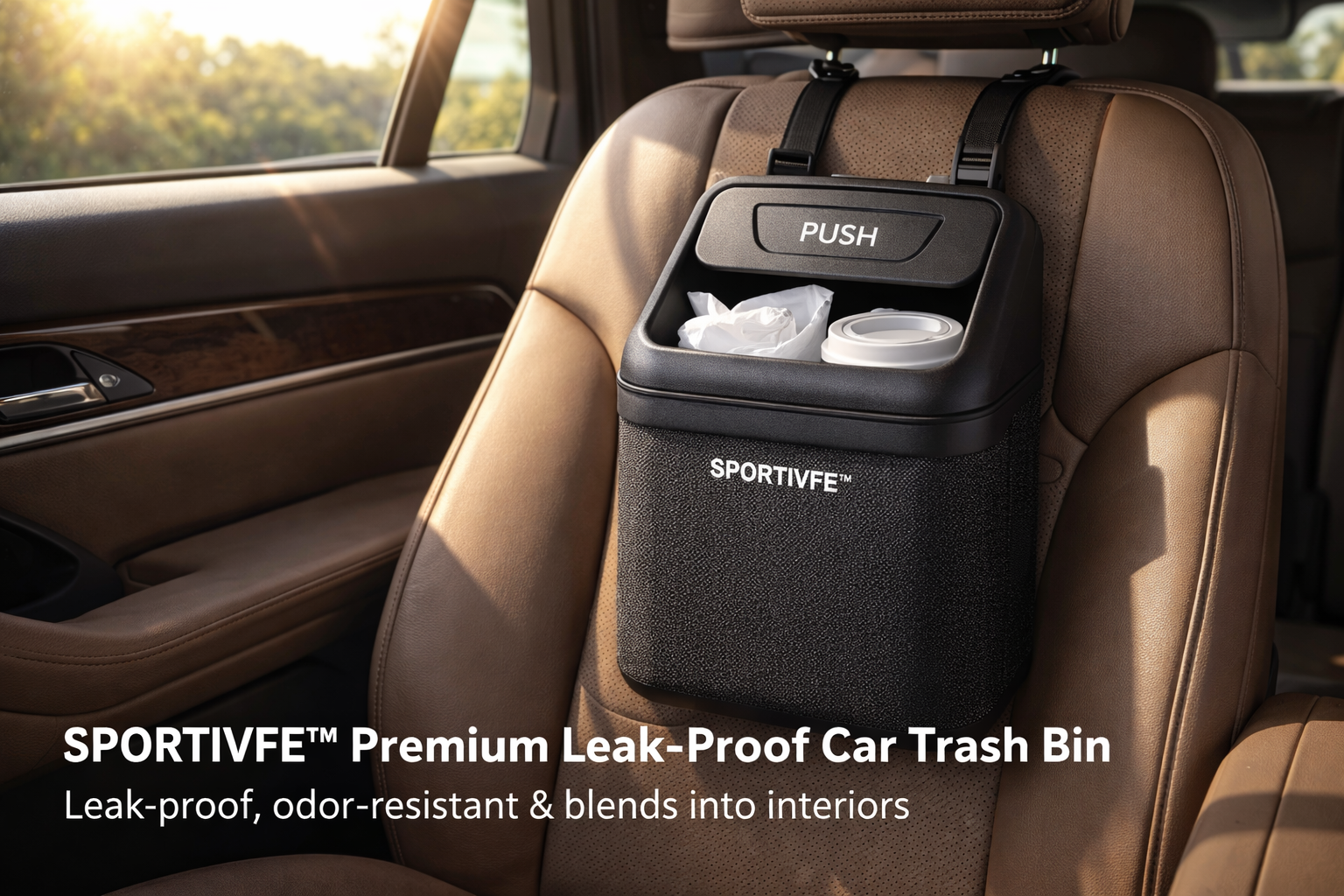 SPORTIVFE™ Leak-Proof Car Trash Bin